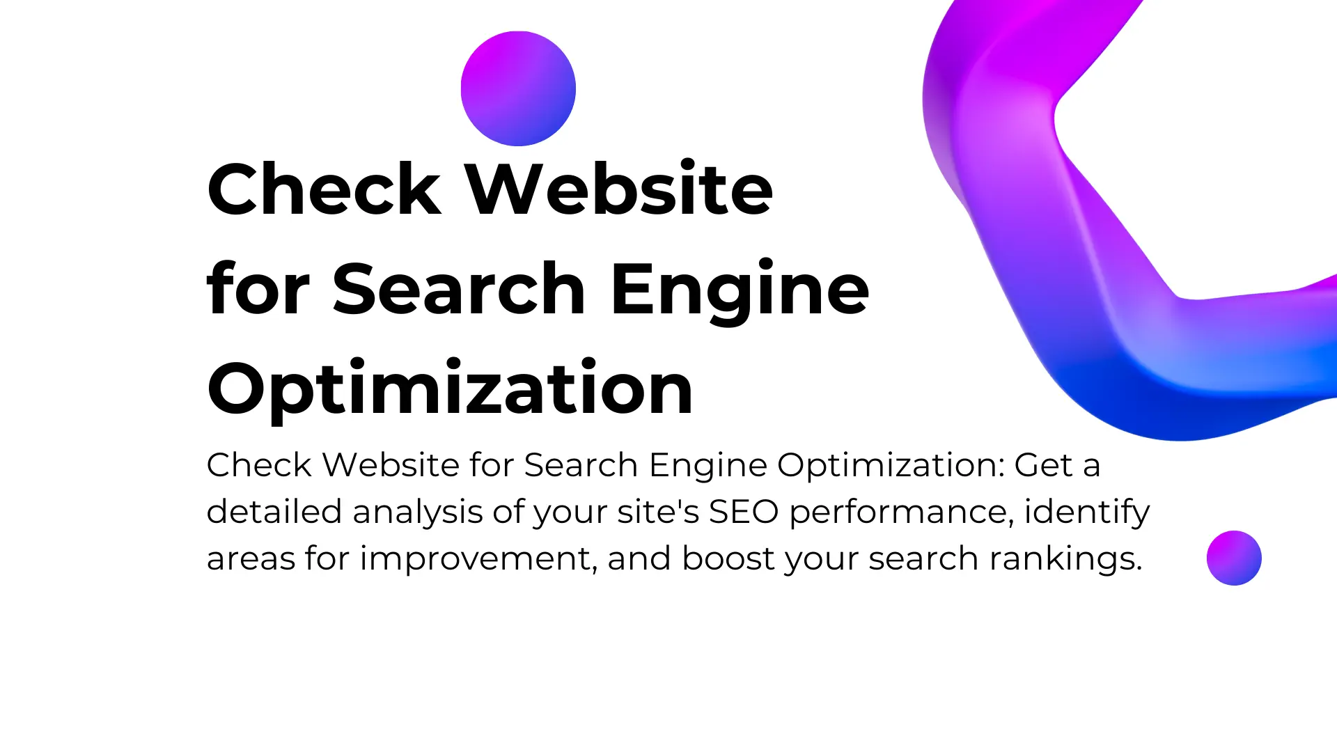 Check Website for Search Engine Optimization